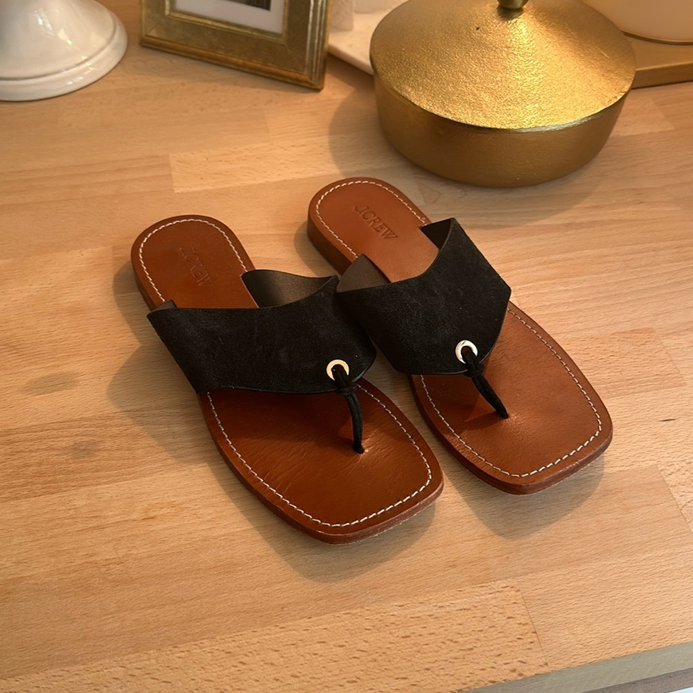 J. Crew Suede Thong Sandals. Worn twice. Great quality!
